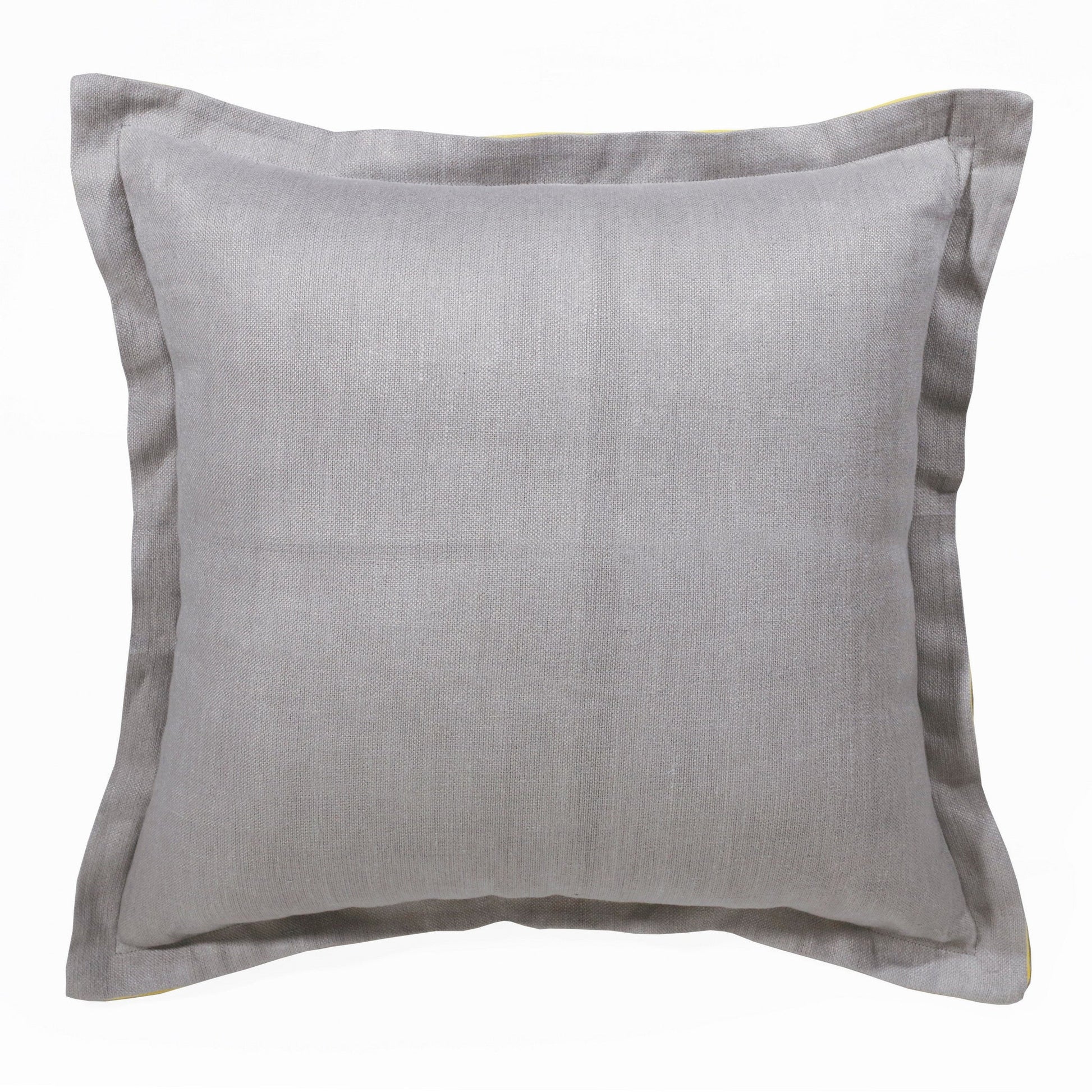20" X 20" Gray And Yellow Linen Zippered Pillow FurniFindUSA