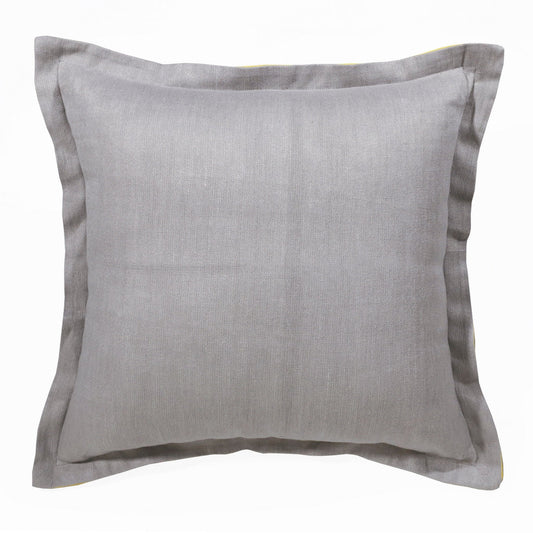 20" X 20" Gray And Yellow Linen Zippered Pillow FurniFindUSA