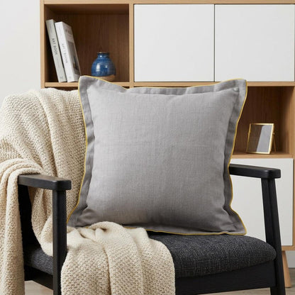 20" X 20" Gray And Yellow Linen Zippered Pillow HomeRoots