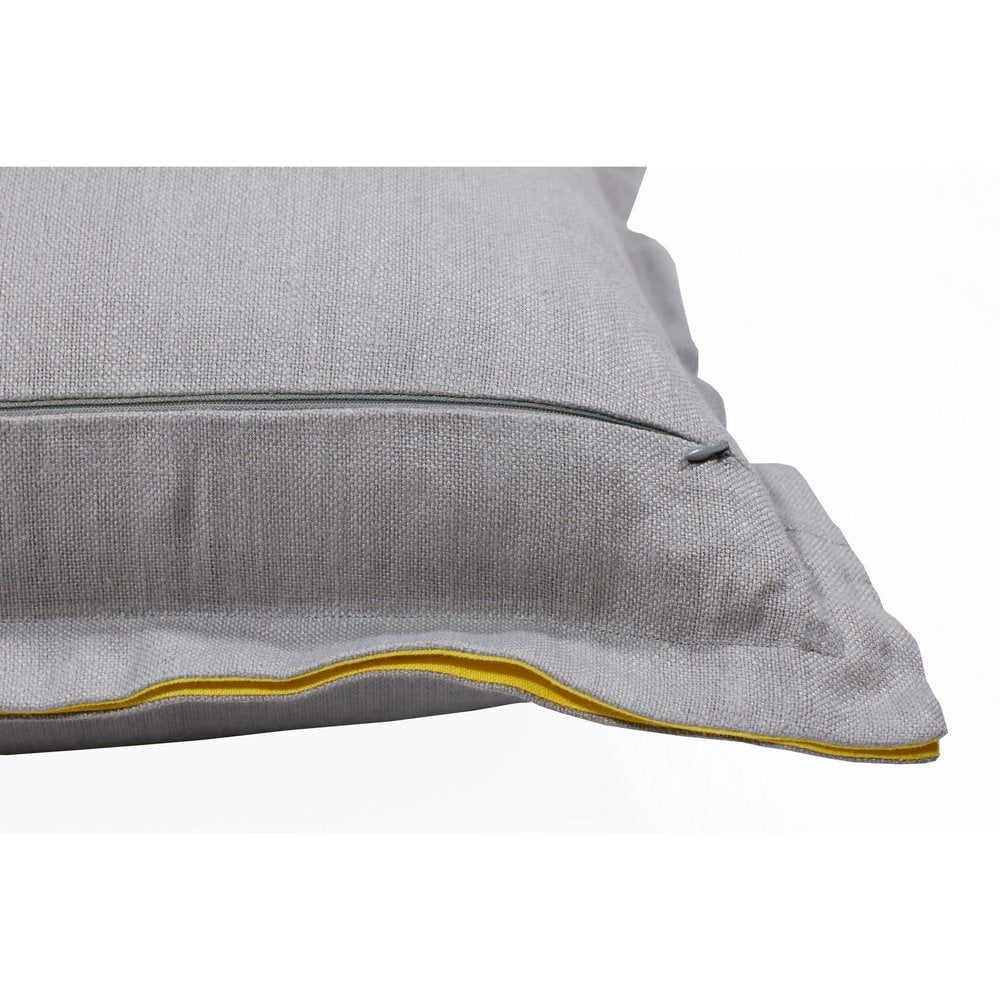 20" X 20" Gray And Yellow Linen Zippered Pillow — view 7