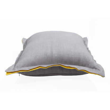 20" X 20" Gray And Yellow Linen Zippered Pillow FurniFindUSA