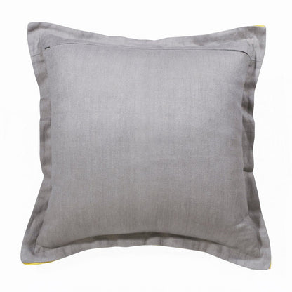 20" X 20" Gray And Yellow Linen Zippered Pillow HomeRoots