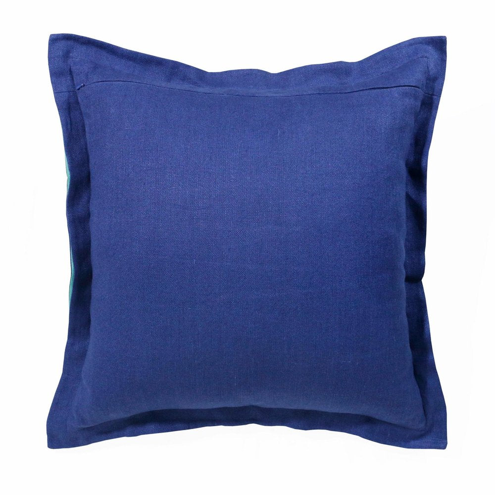 20" X 20" Navy Linen Zippered Pillow — view 5