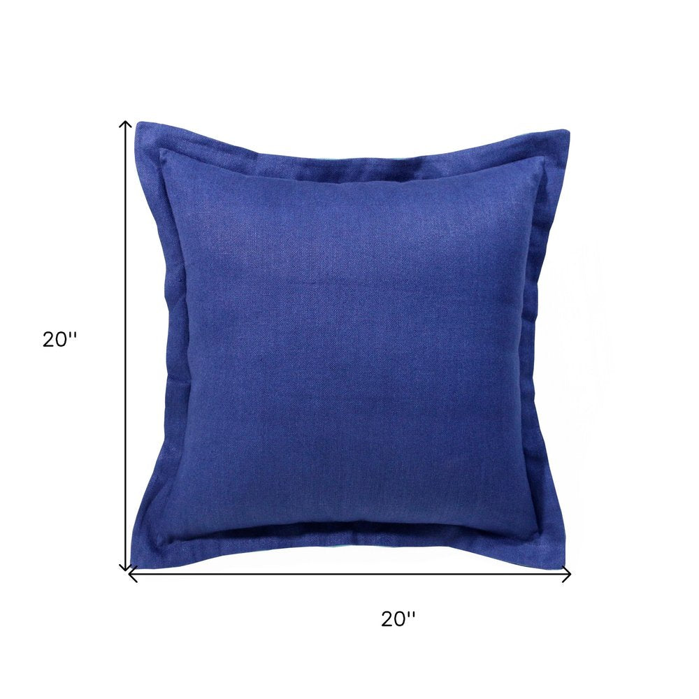 20" X 20" Navy Linen Zippered Pillow HomeRoots