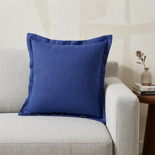 20" X 20" Navy Linen Zippered Pillow
