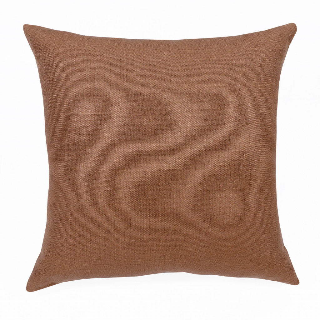 20" X 20" Brown Linen Zippered Pillow FurniFindUSA