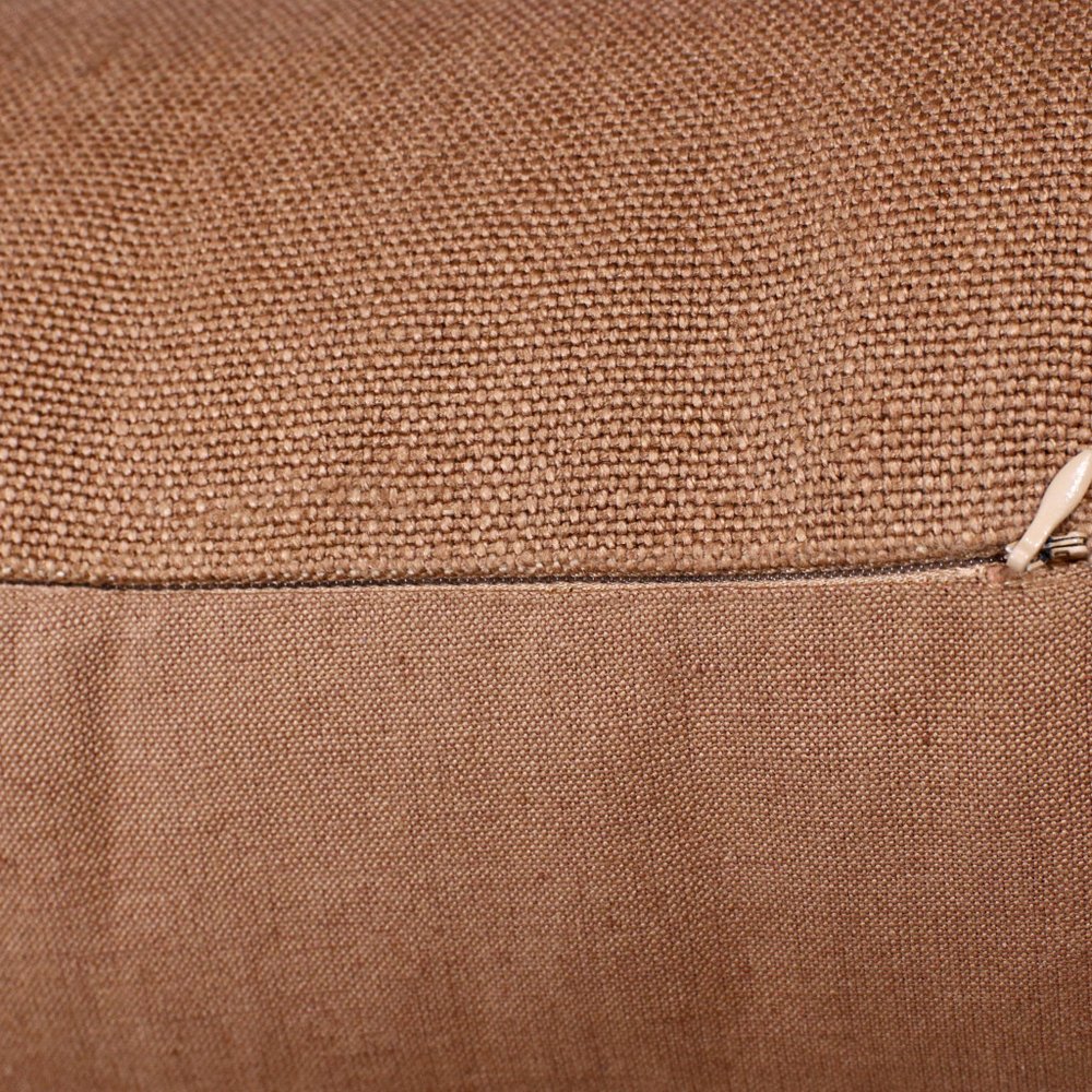 20" Brown Linen Throw Pillow — view 3