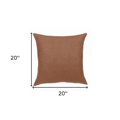 20" Brown Linen Throw Pillow HomeRoots