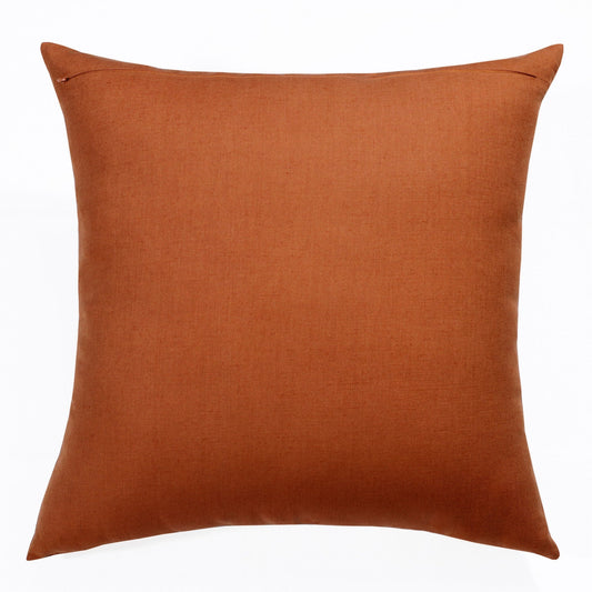 20" X 20" Rust And Gray Linen Striped Zippered Pillow FurniFindUSA