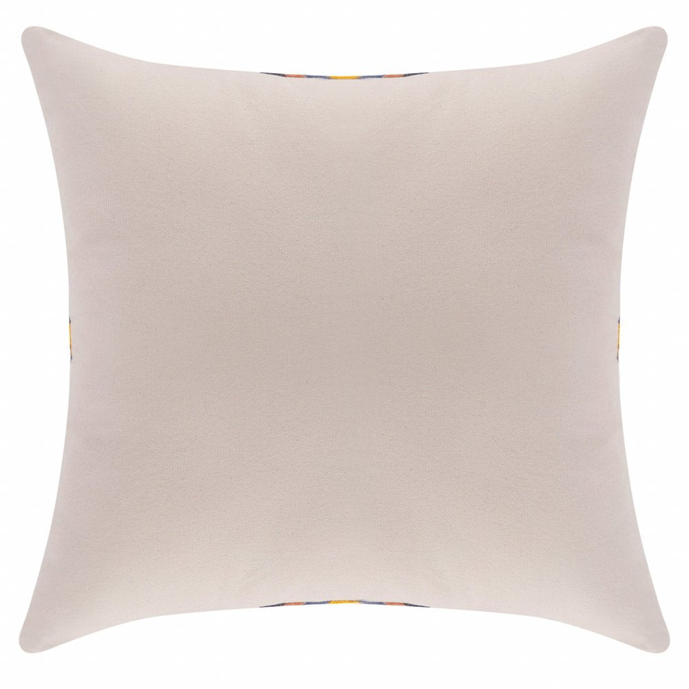 20" X 20" Blue 100% Cotton Geometric Zippered Pillow — view 5
