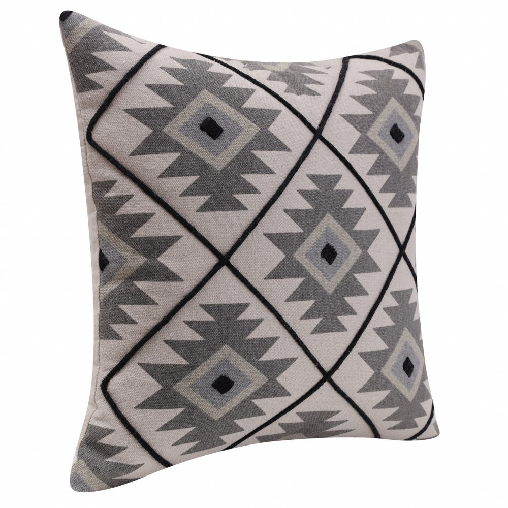 20" Gray and Black Throw Pillow HomeRoots
