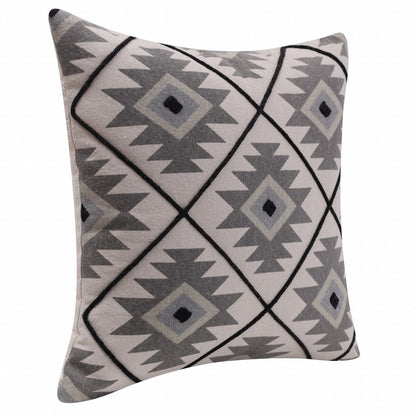 20" Gray and Black Throw Pillow HomeRoots