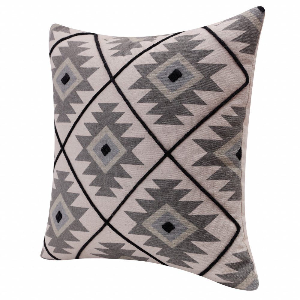 20" Gray and Black Throw Pillow HomeRoots