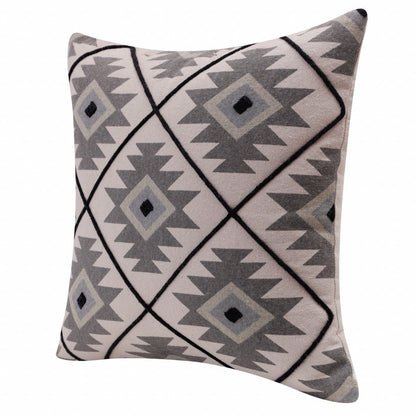 20" Gray and Black Throw Pillow HomeRoots