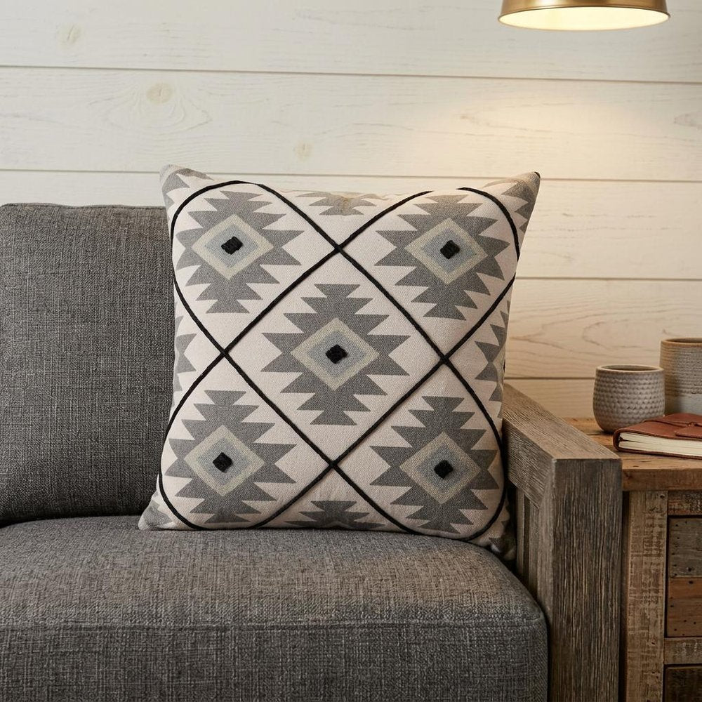 20" Gray and Black Throw Pillow — view 9