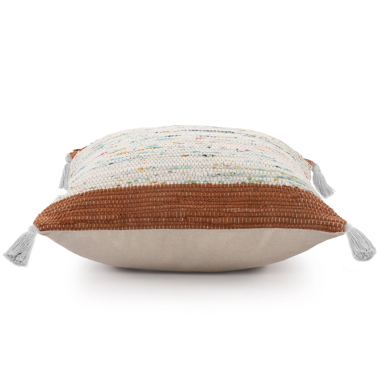 20" X 20" Brown and White Cotton Abstract Throw Pillow FurniFindUSA