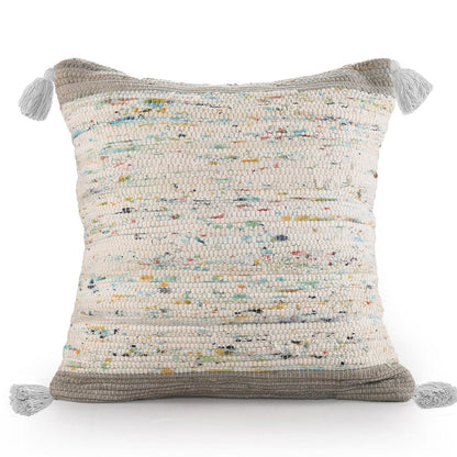 20" X 20" Gray And Off-White 100% Cotton Abstract Zippered Pillow HomeRoots