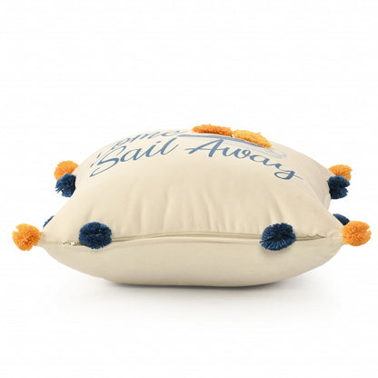 20" X 20" Navy And Orange Polyester Tropical Zippered Pillow FurniFindUSA