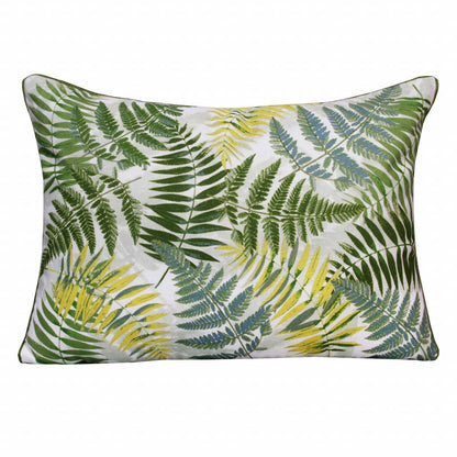 14" X 20" Forest Green And Yellow Polyester Floral Zippered Pillow FurniFindUSA
