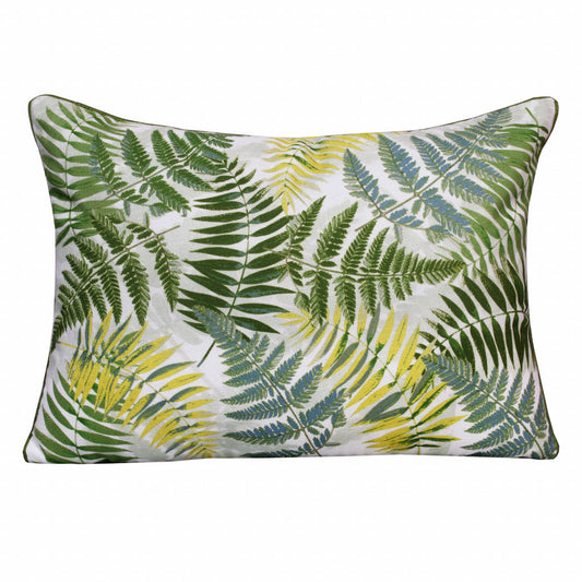 14" X 20" Forest Green And Yellow Polyester Floral Zippered Pillow FurniFindUSA