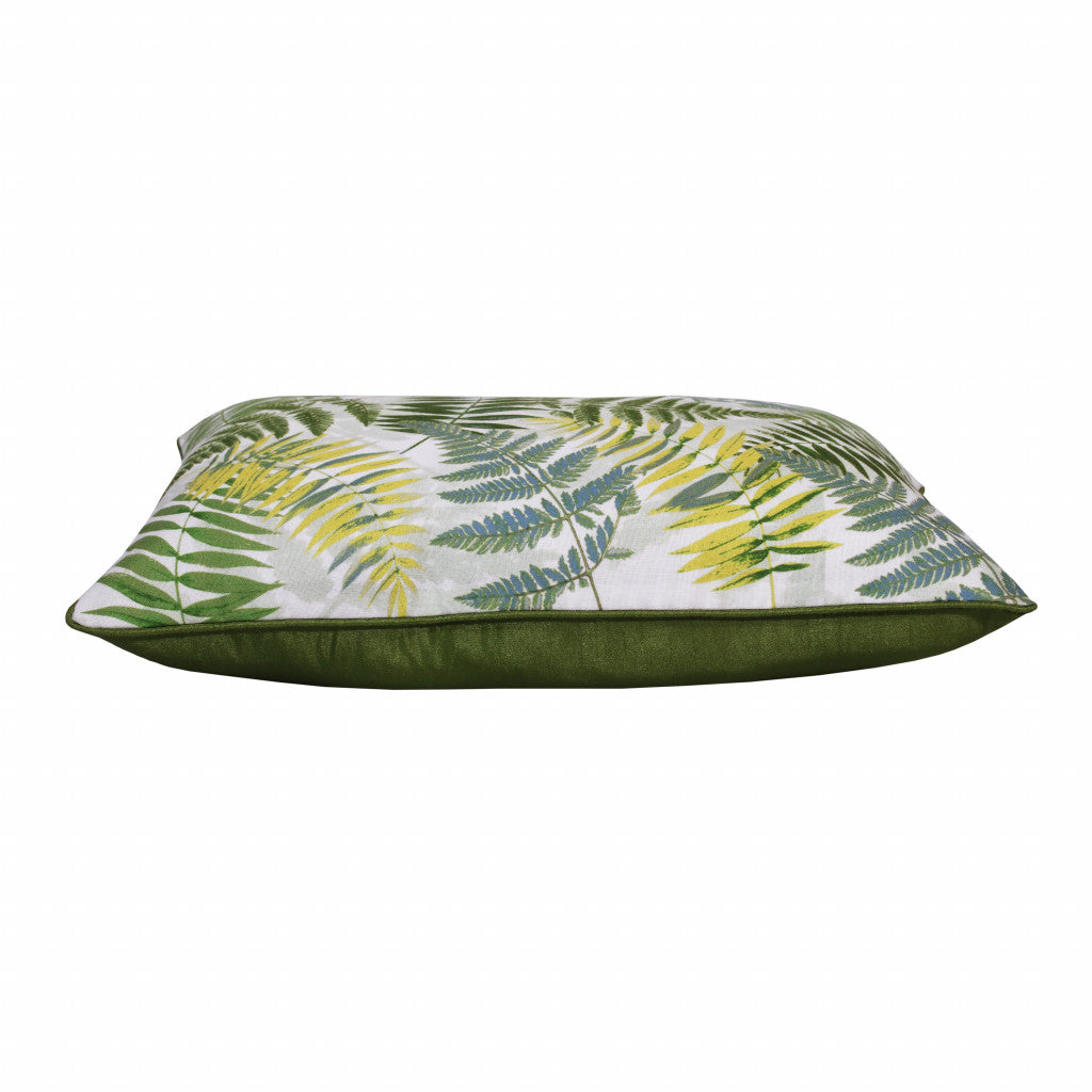 14" X 20" Forest Green And Yellow Polyester Floral Zippered Pillow FurniFindUSA