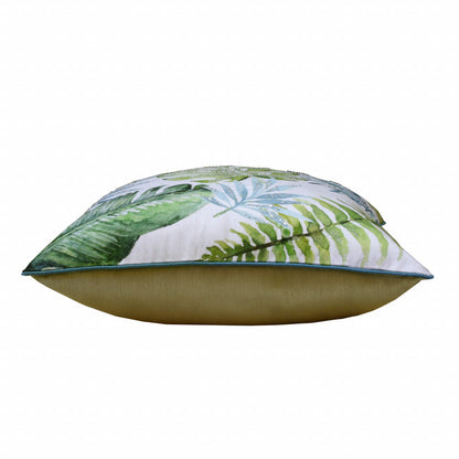 20" X 20" Green And Blue Polyester Floral Zippered Pillow FurniFindUSA