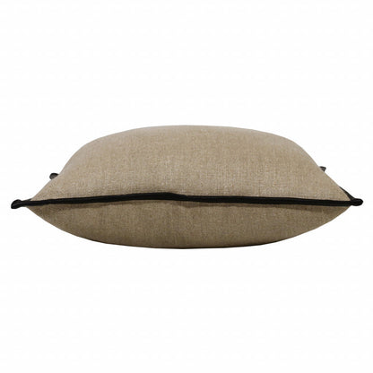 20" X 20" Tan And Black Linen Zippered Pillow FurniFindUSA