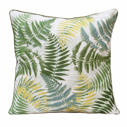 20" X 20" Green And Yellow Polyester Floral Zippered Pillow FurniFindUSA