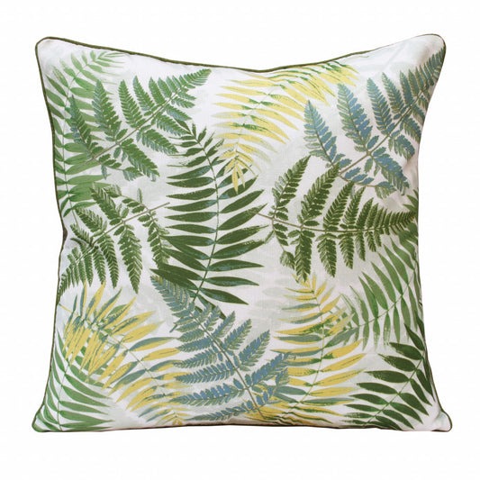 20" X 20" Green And Yellow Polyester Floral Zippered Pillow FurniFindUSA