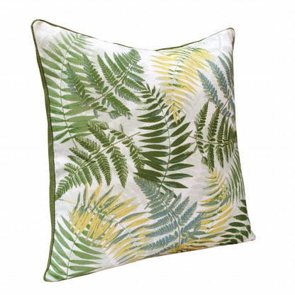 20" X 20" Green And Yellow Polyester Floral Zippered Pillow FurniFindUSA