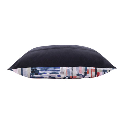 20" X 20" Red Pink Blue Gray And Black Polyester Abstract Zippered Pillow FurniFindUSA