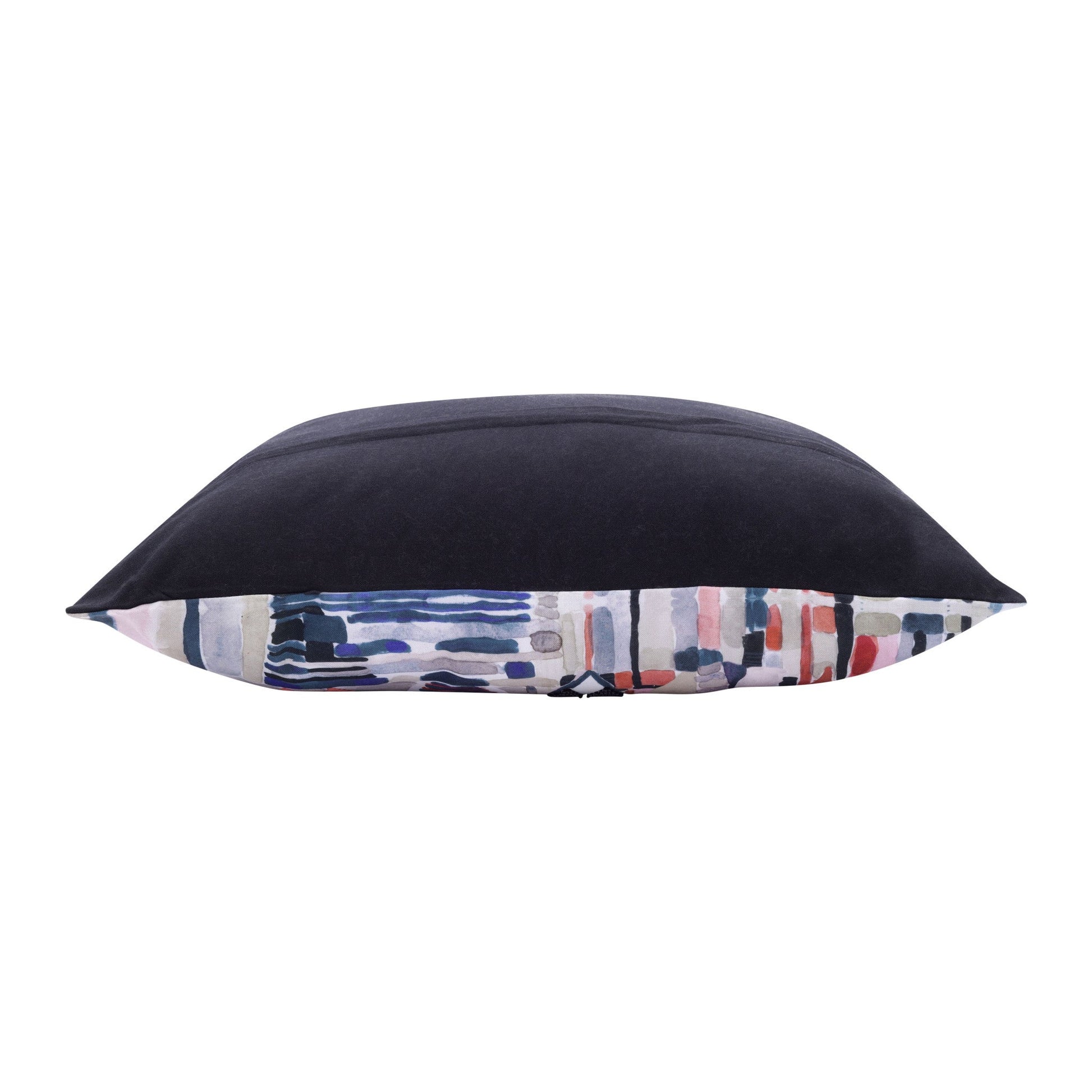 24" X 24" Red Pink Blue Gray And Black Polyester Abstract Zippered Pillow FurniFindUSA