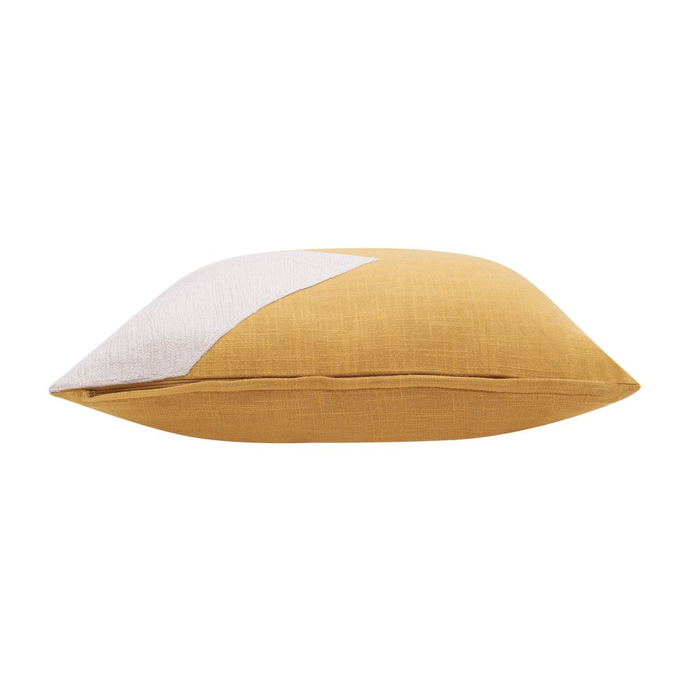 20" X 20" Yellow And Ivory 100% Cotton Abstract Zippered Pillow — view 4