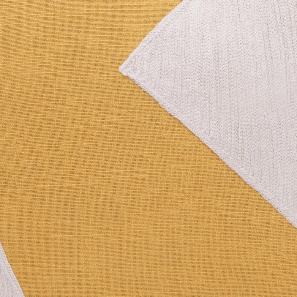 24" X 24" Yellow And Ivory 100% Cotton Abstract Zippered Pillow — view 6