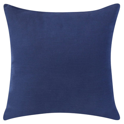 20" Navy Blue And Ivory Cotton Abstract Throw Pillow HomeRoots