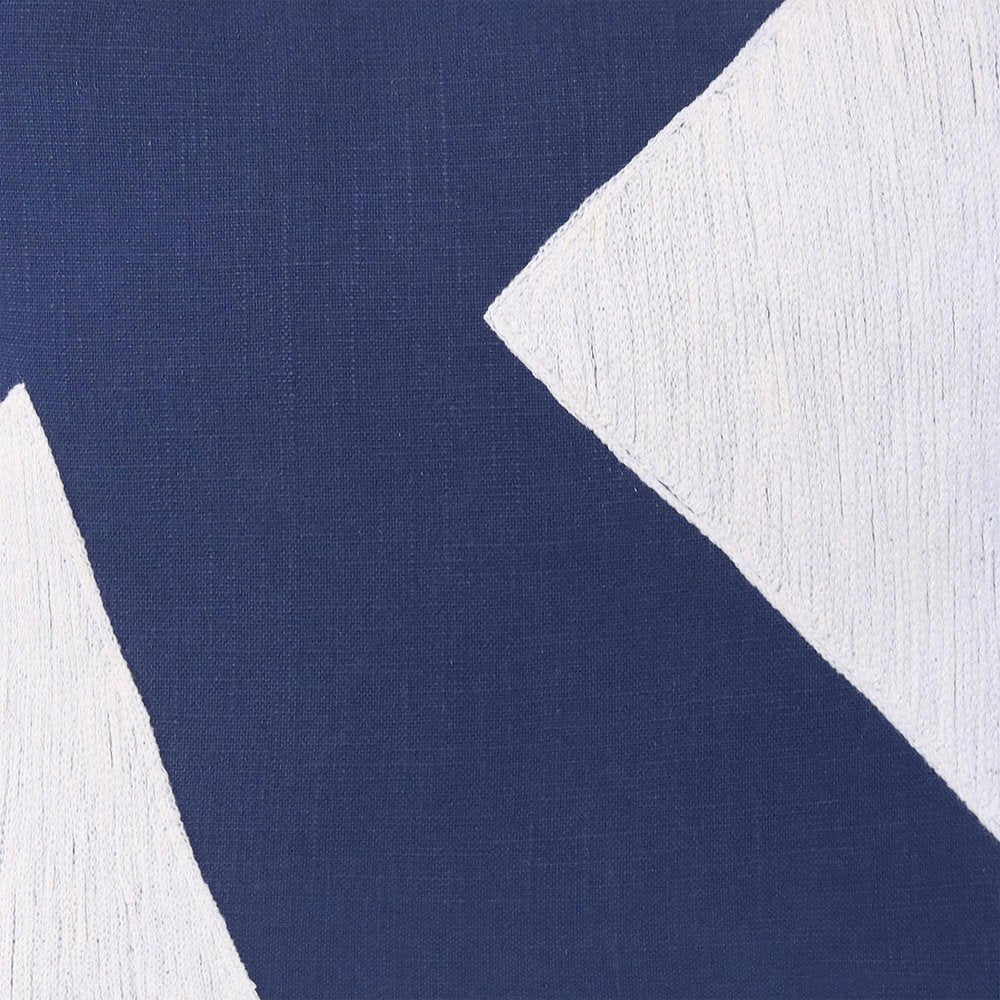20" Navy Blue And Ivory Cotton Abstract Throw Pillow HomeRoots