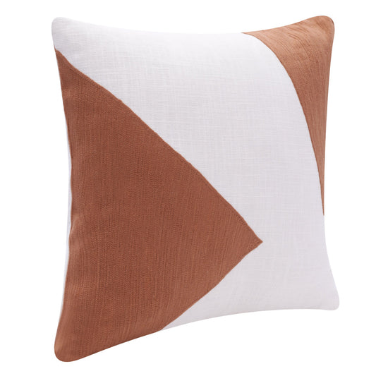 20" X 20" Brown And Ivory 100% Cotton Abstract Zippered Pillow FurniFindUSA