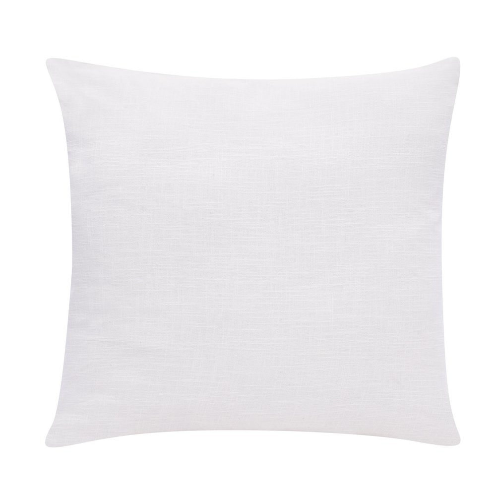 24" Blue and Off White Abstract Cotton Throw Pillow — view 6