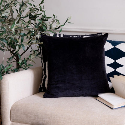 20" Black Cotton Throw Pillow HomeRoots