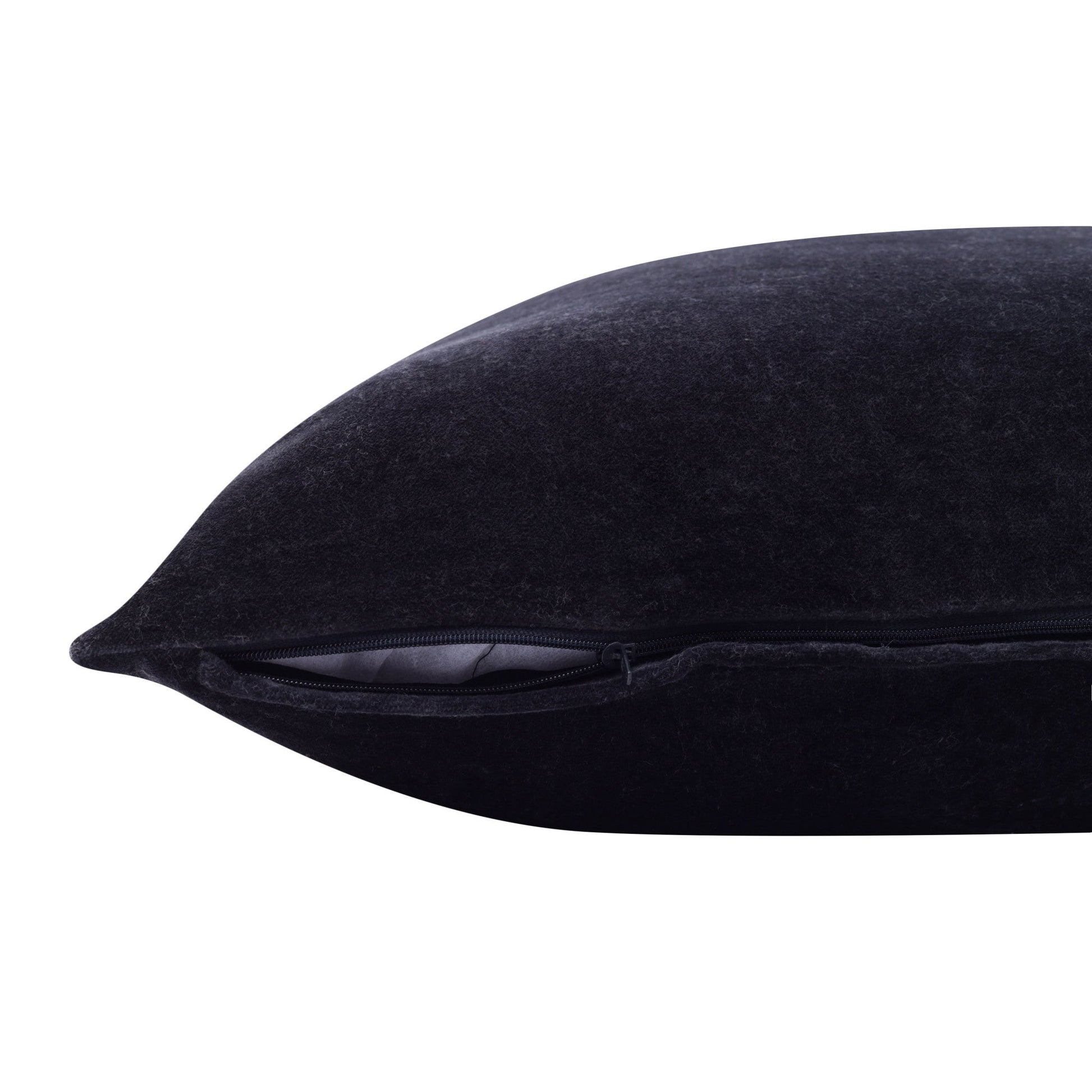 20" X 20" Black 100% Cotton Zippered Pillow FurniFindUSA