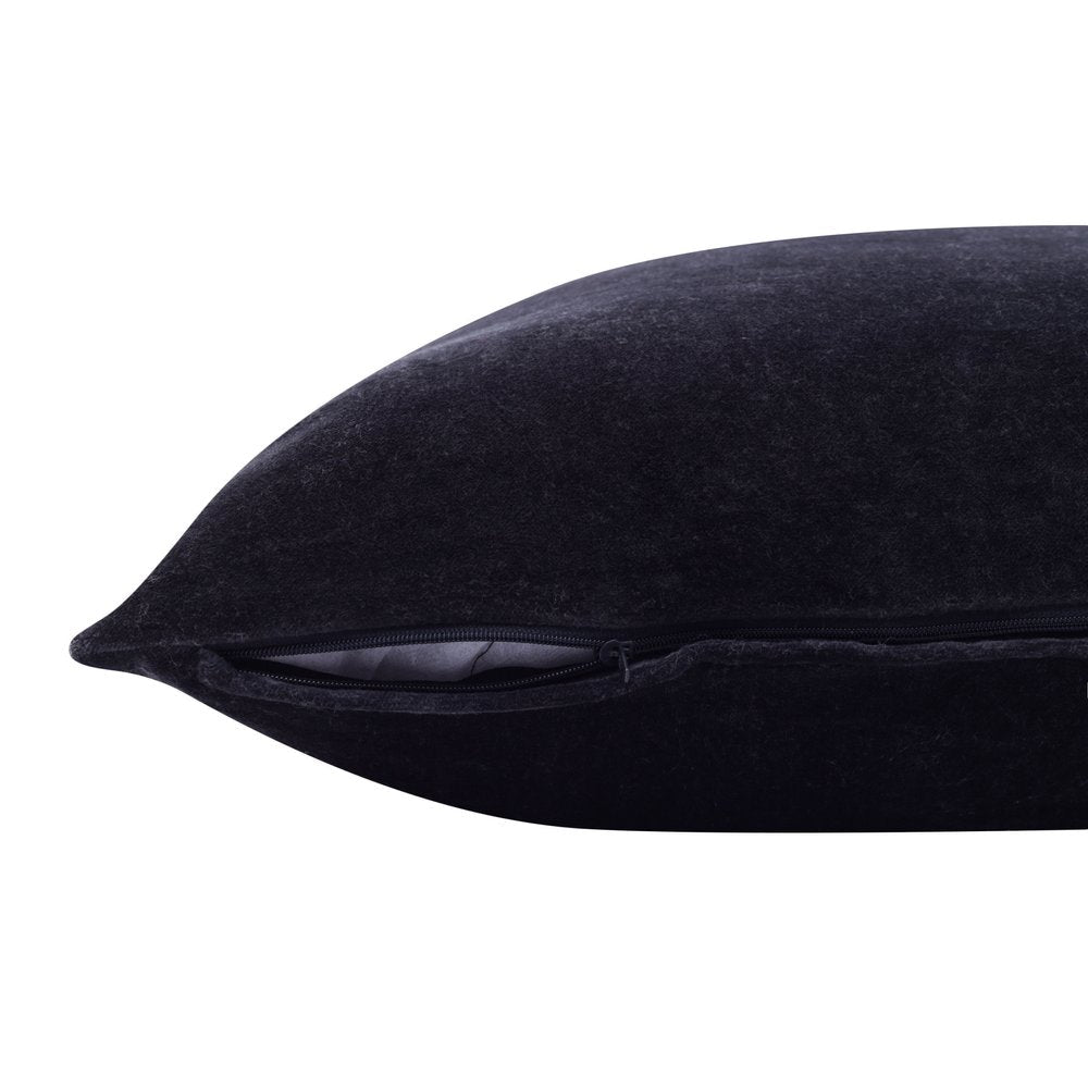 20" Black Cotton Throw Pillow — view 4