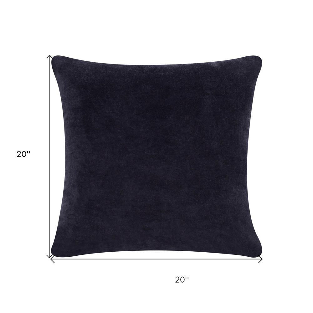 20" Black Cotton Throw Pillow — view 9