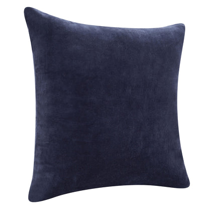 20" X 20" Dark Blue 100% Cotton Zippered Pillow FurniFindUSA