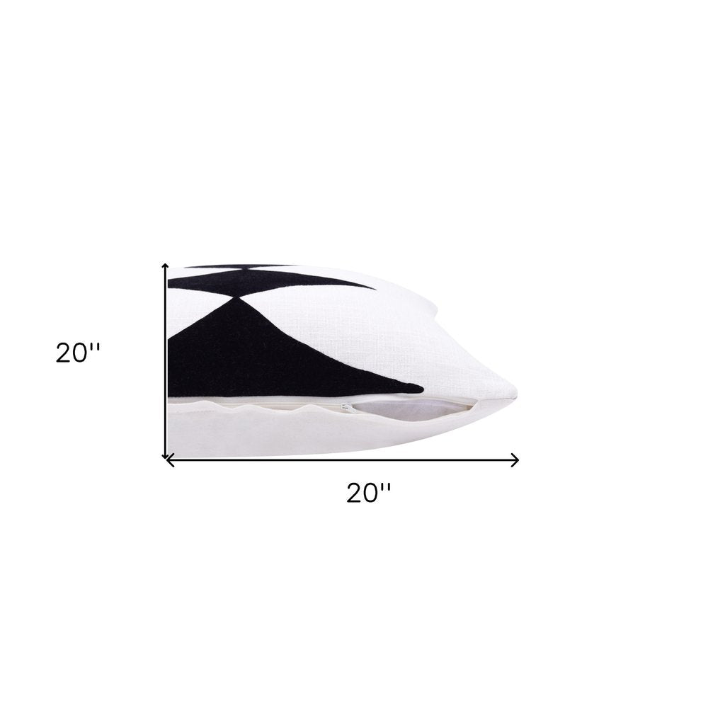 20" Black and White Throw Pillow HomeRoots