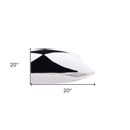 20" Black and White Throw Pillow HomeRoots