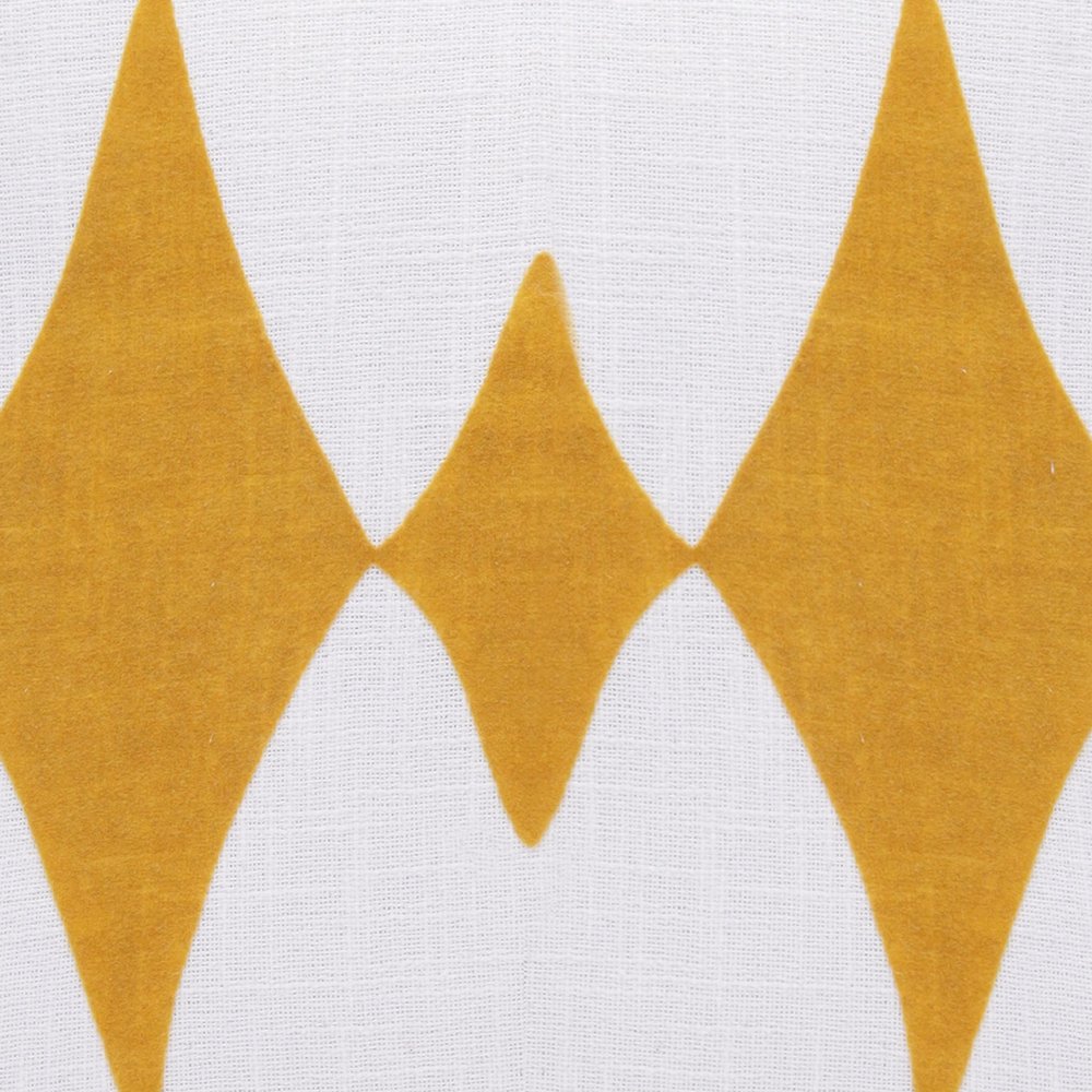 20" Yellow And White Cotton Diamond Throw Pillow — view 7