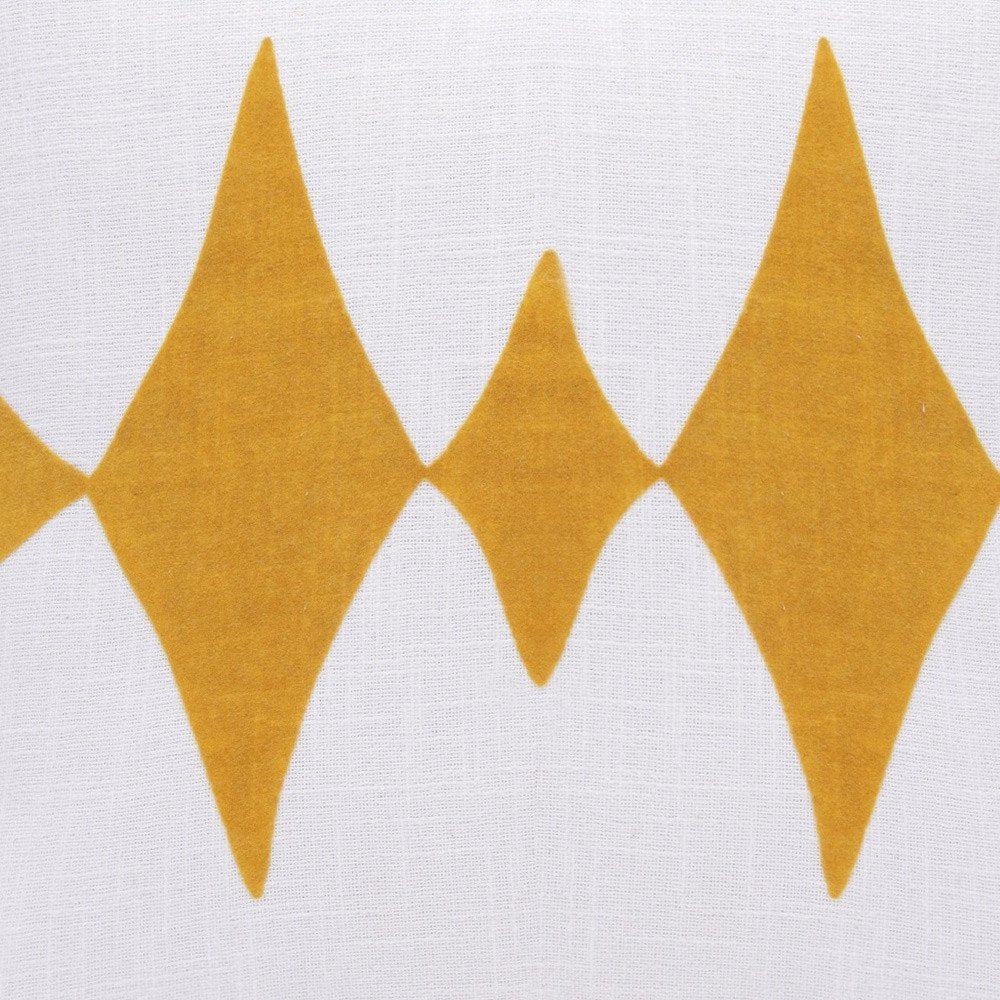 20" Yellow And White Cotton Diamond Throw Pillow HomeRoots