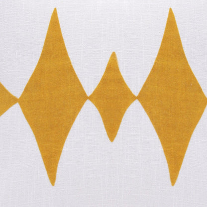 20" Yellow And White Cotton Diamond Throw Pillow HomeRoots