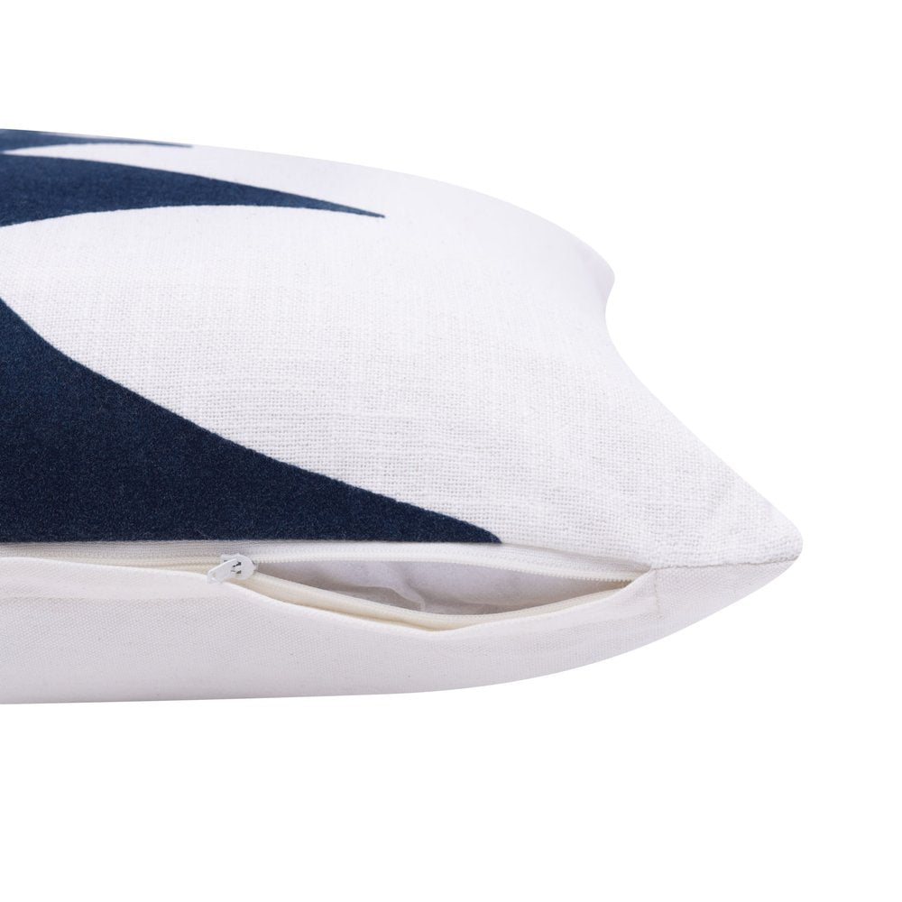 20" X 20" Blue And White 100% Cotton Diamond Zippered Pillow HomeRoots