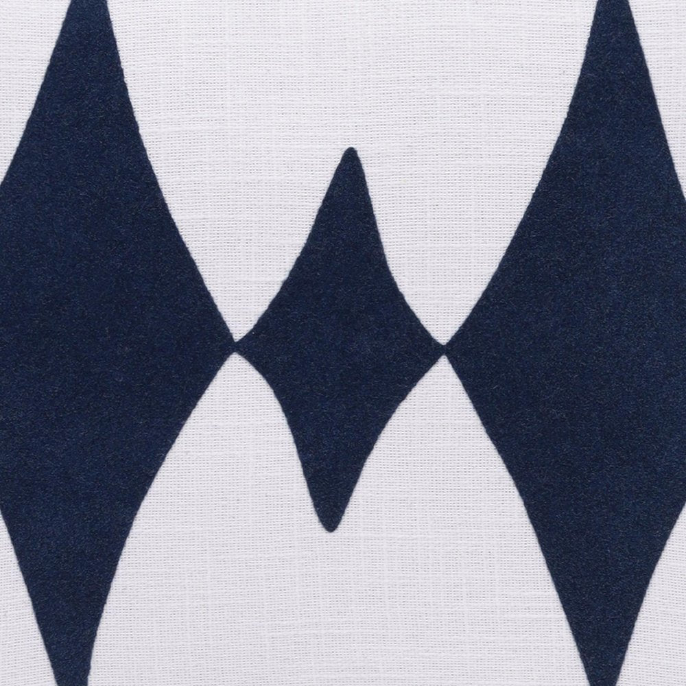 20" X 20" Blue And White 100% Cotton Diamond Zippered Pillow HomeRoots